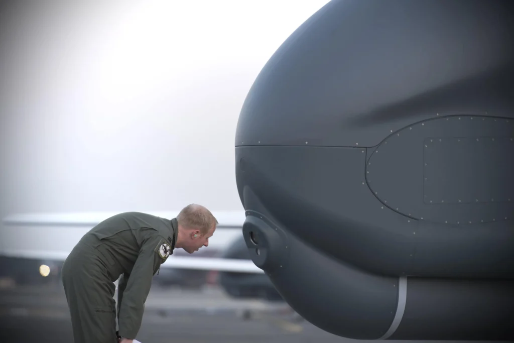 RQ-4 Global Hawk drone sensor suit located at its nose.